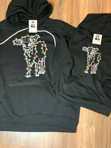 **Adult** Cow Christmas Hoodie